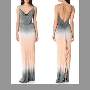 NWT Young Fabulous Broke XS Lavina Dress Long Grey Mermaid Sexy Goddess Backless
